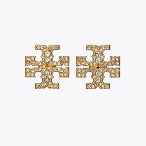 Tory Burch Icon Pavé Stud Earrings Firm Price